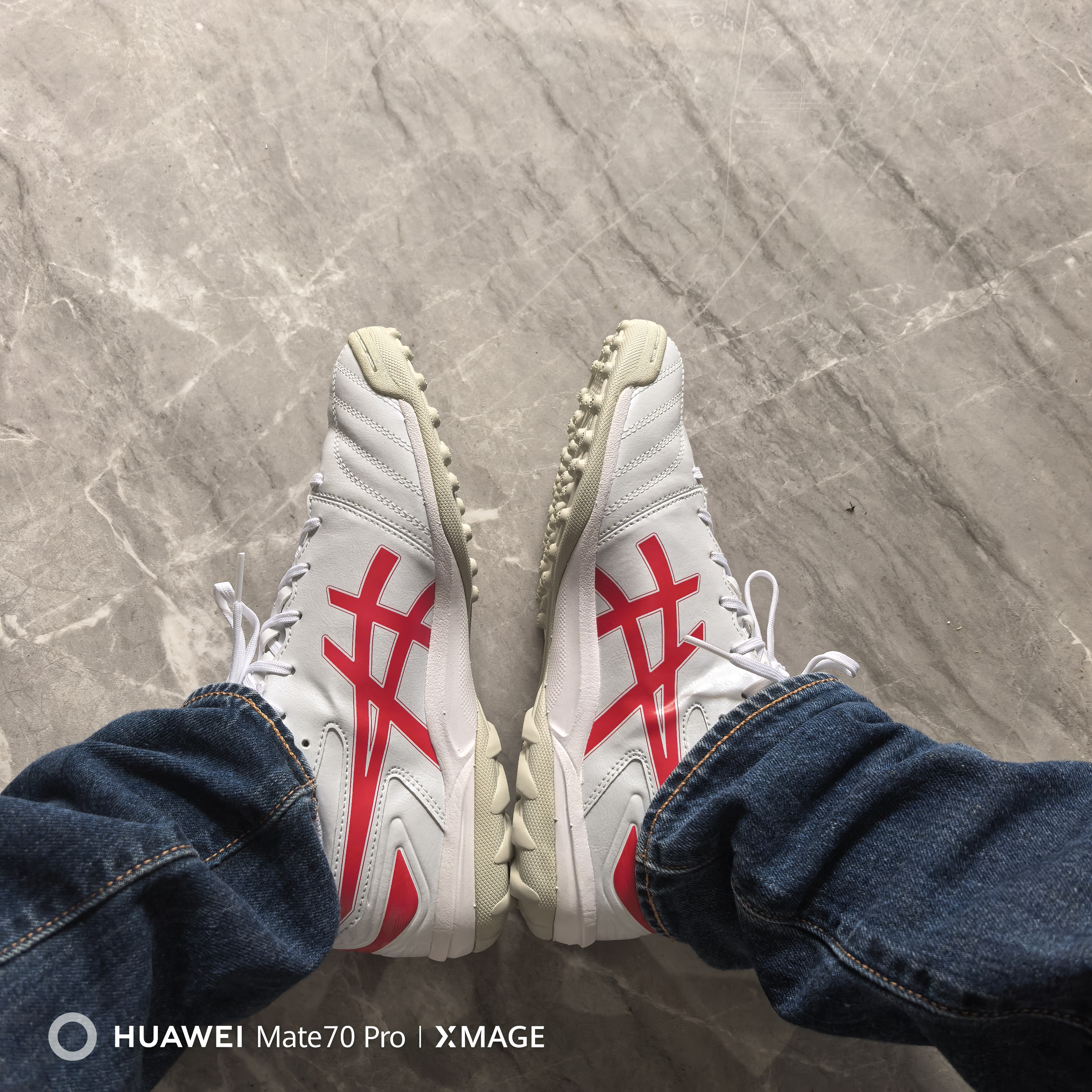 custom review-Asics TF Шипы Искусственные Шипы Устойчивые к Износу Футбольные Бутсы Мужские Белый Красный