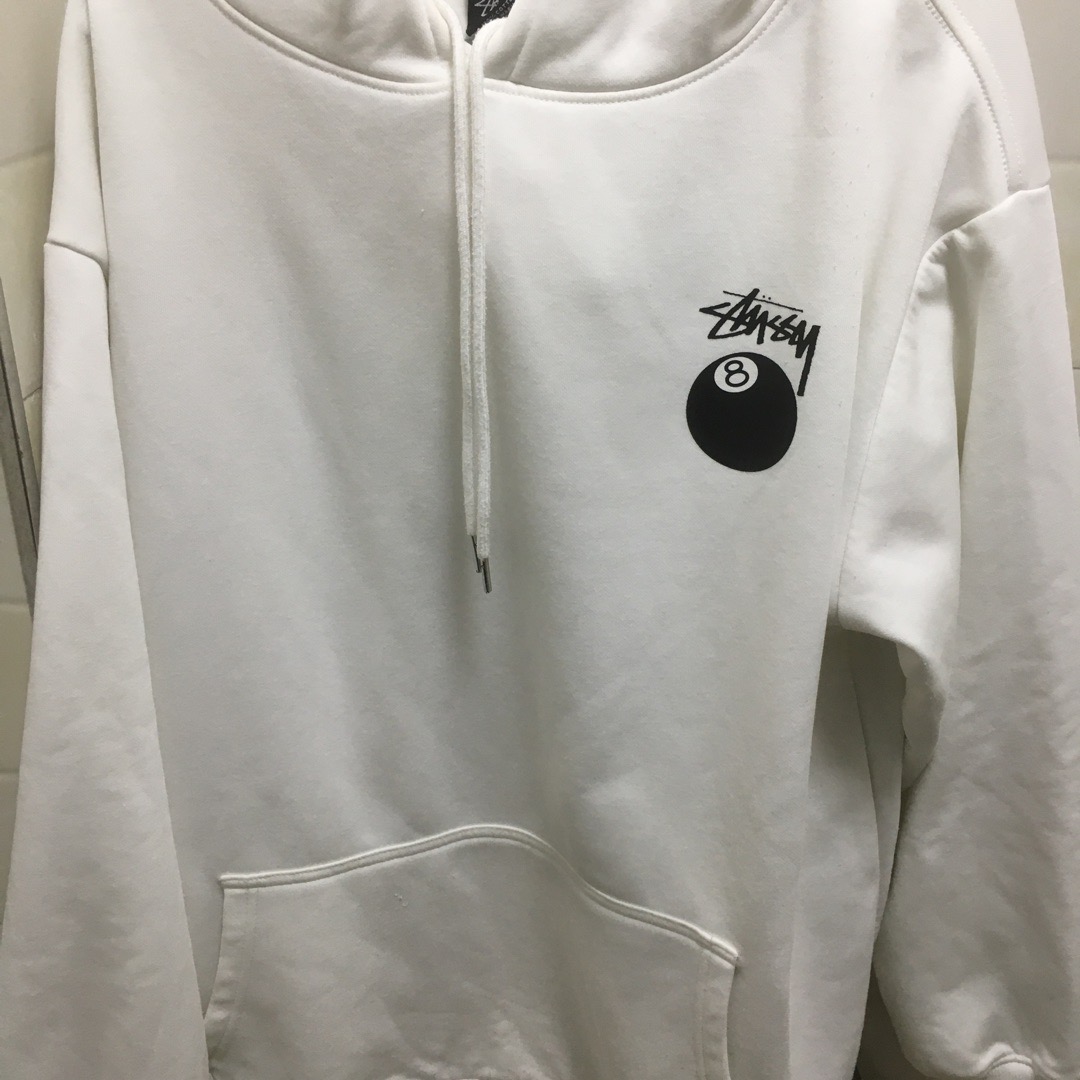 STUSSY i-D コラボ フーディ ホワイト コラボ☆入手困難【STUSSYxDSM】NY限定 プルオーバーHoodie