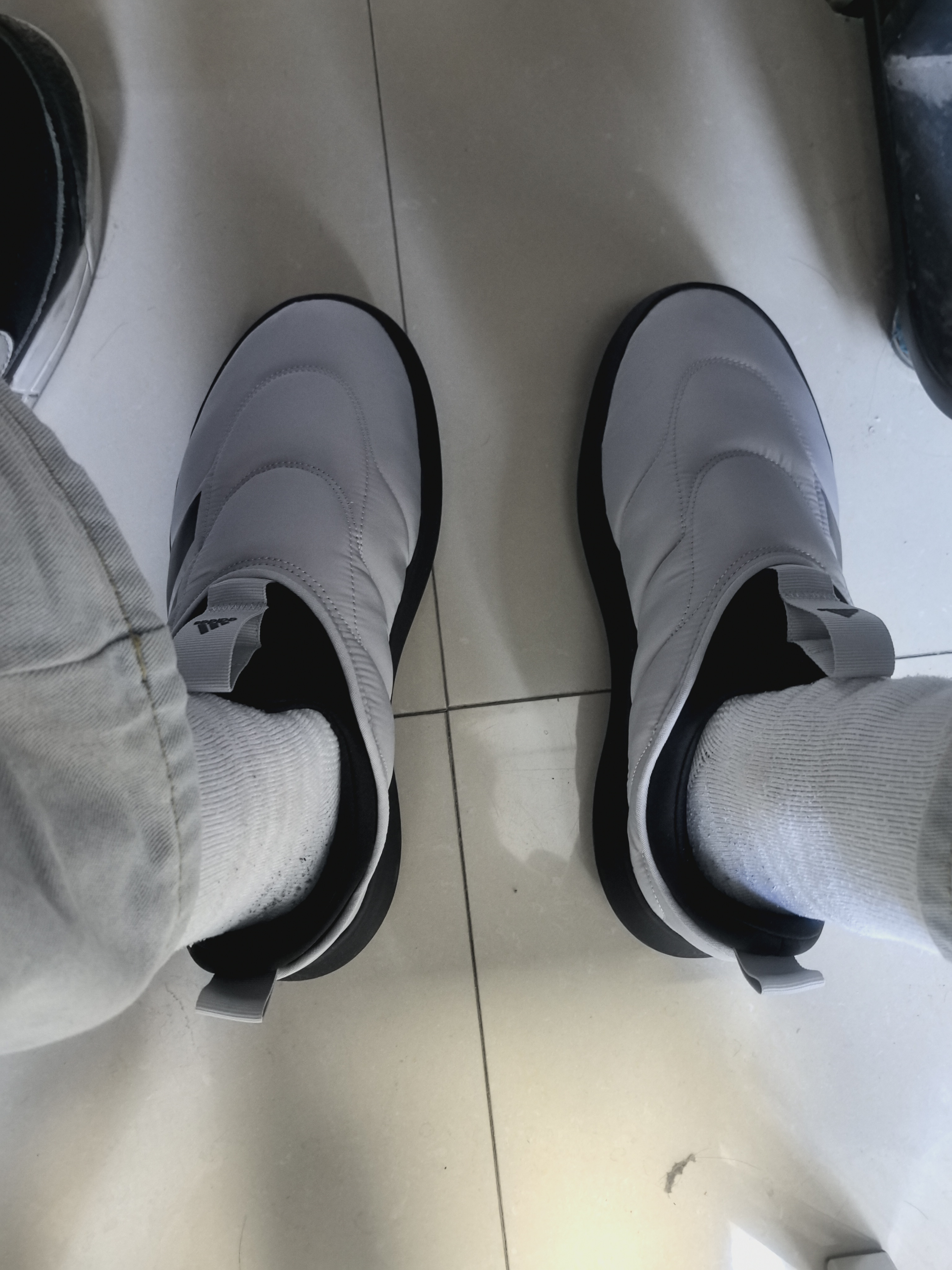 custom review-Adidas Adipuff Slip Resistant Abrasion Resistant Низкий Топ Casual Унисекс Серый Черный