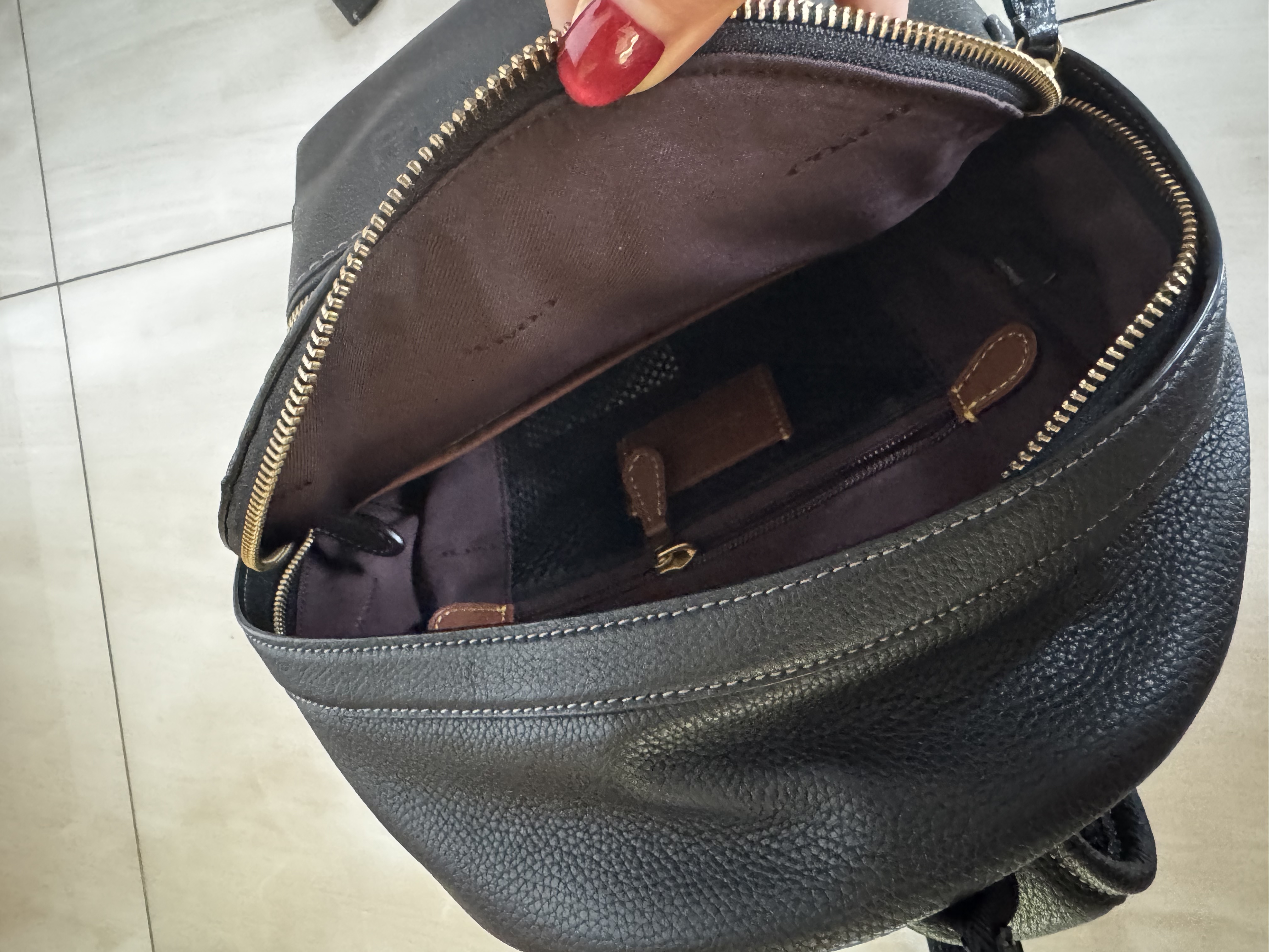 custom review-COACH Charter Кожа Рюкзак Большой Унисекс Черный