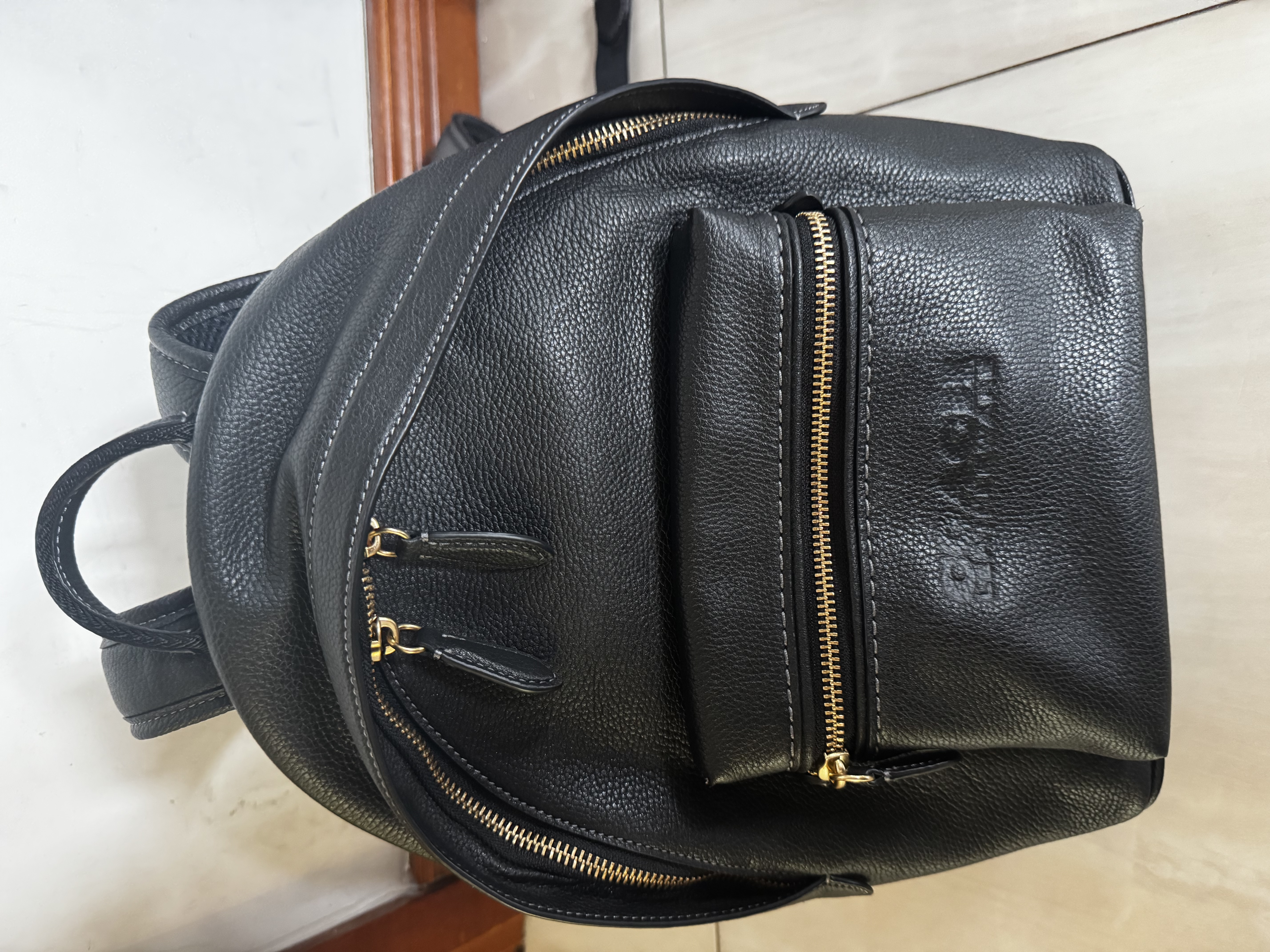 custom review-COACH Charter Кожа Рюкзак Большой Унисекс Черный