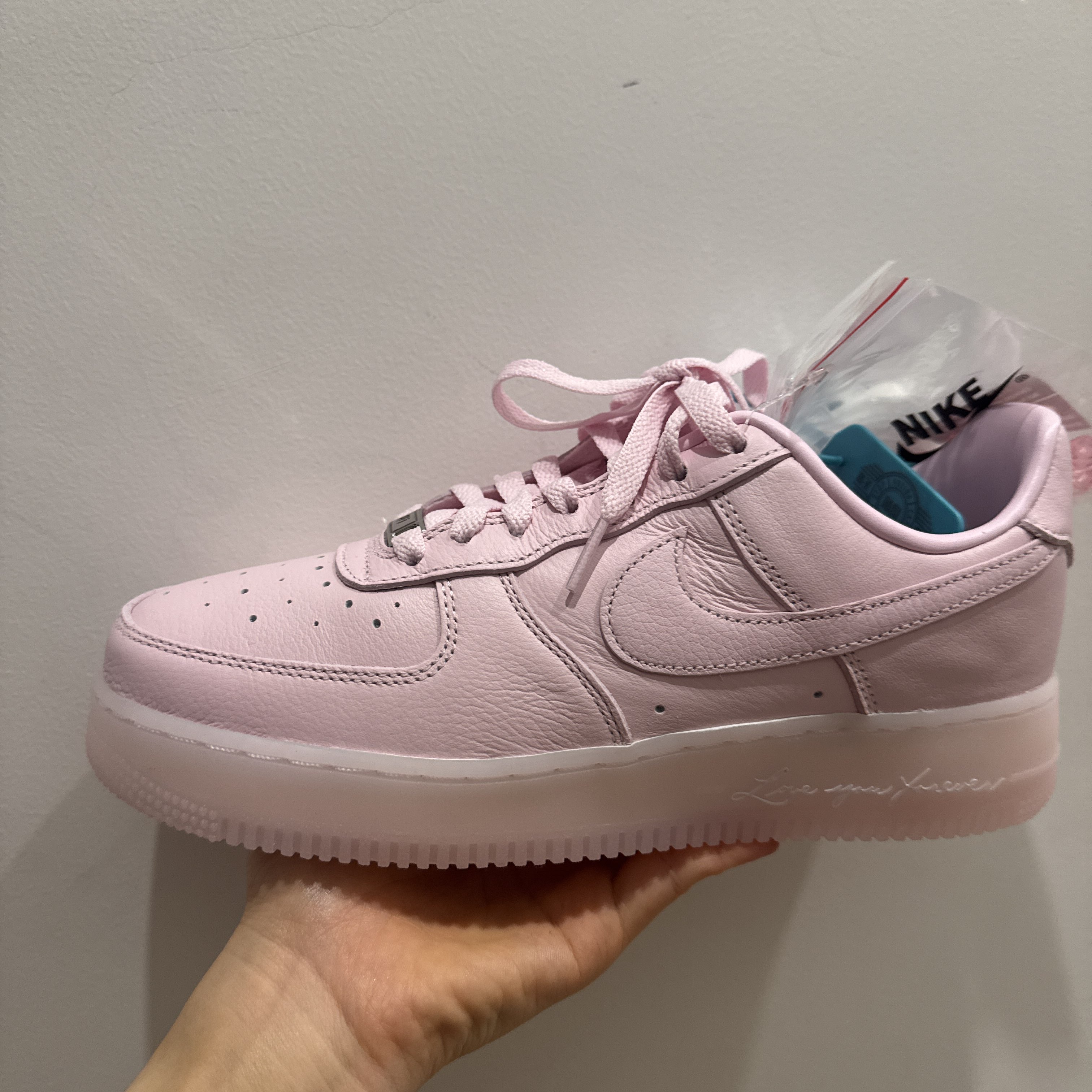 pink nike tick air force