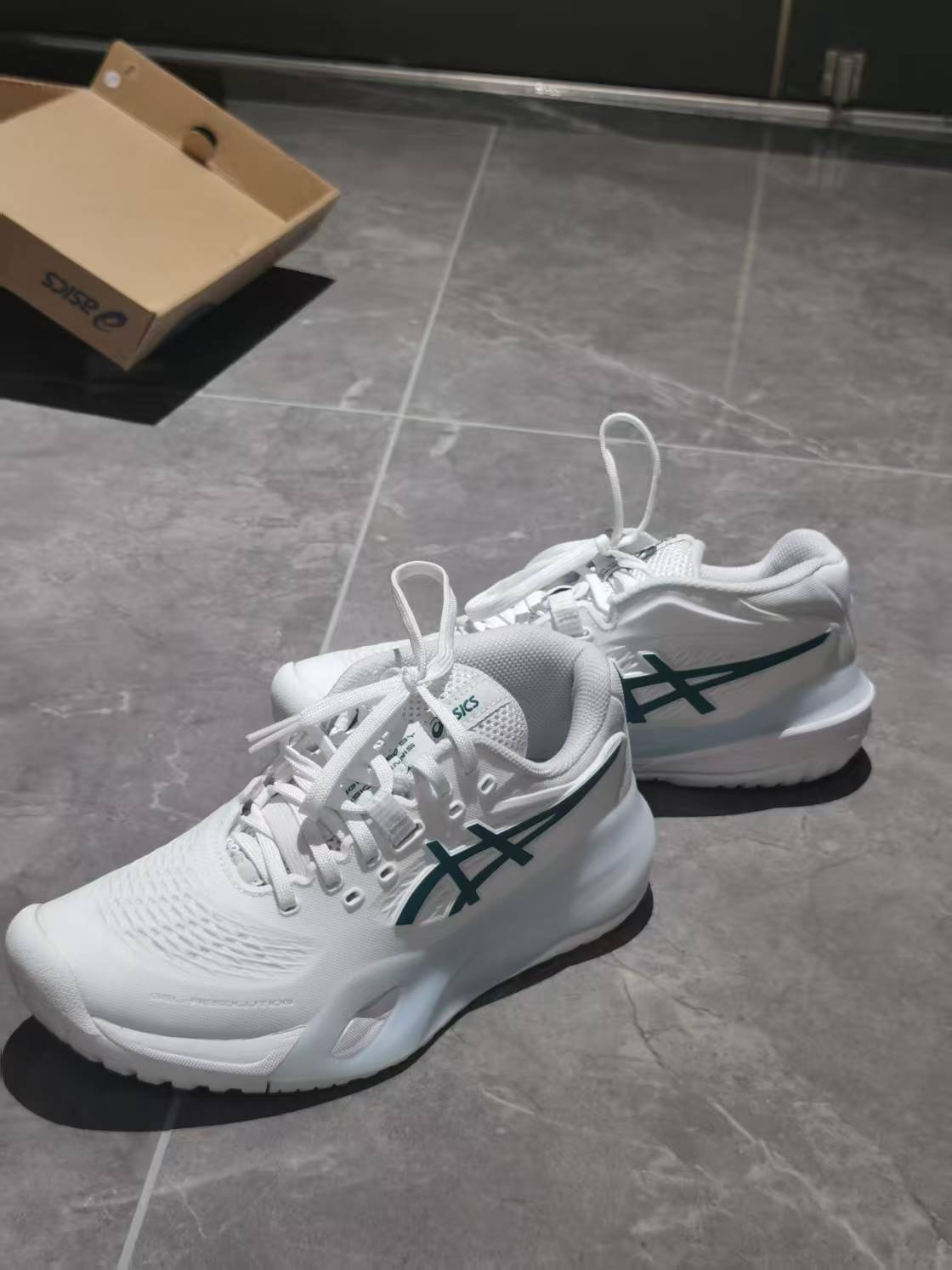 custom review-Asics Gel Resolution X Амортизация Низкий Топ Теннисные Кроссовки Женские Белый Зеленый