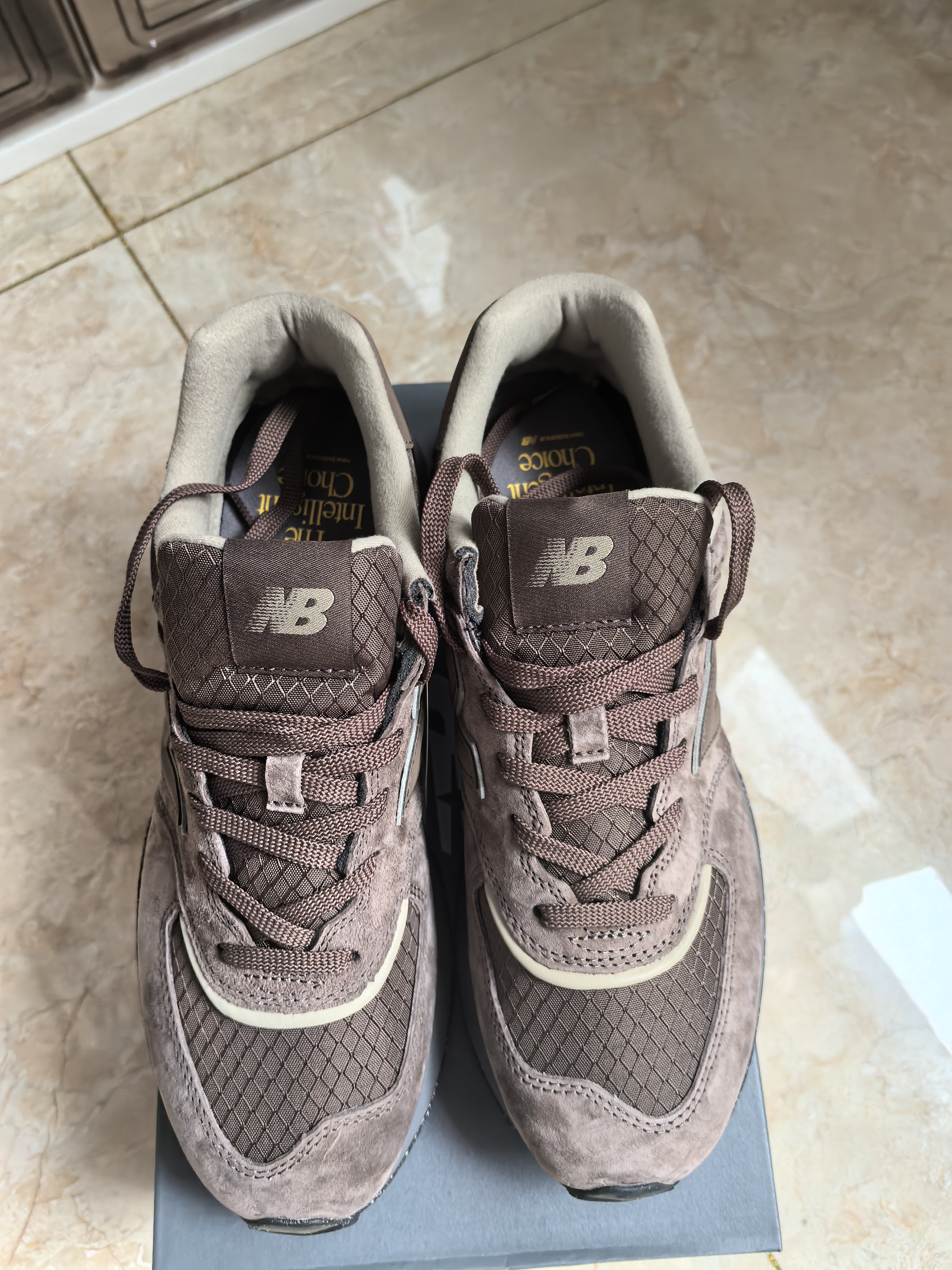 custom review-New Balance NB 574 Устойчивый к истиранию Низкий Топ Повседневная обувь Мужская Серый Коричневый