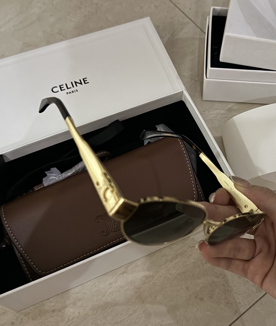 custom review-CELINE Солнцезащитные очки OVAL с металлическим покрытием унисекс