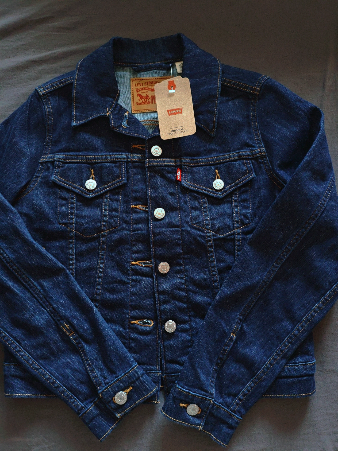custom review-Levis Джинсовая Куртка Женская Темно-Синяя