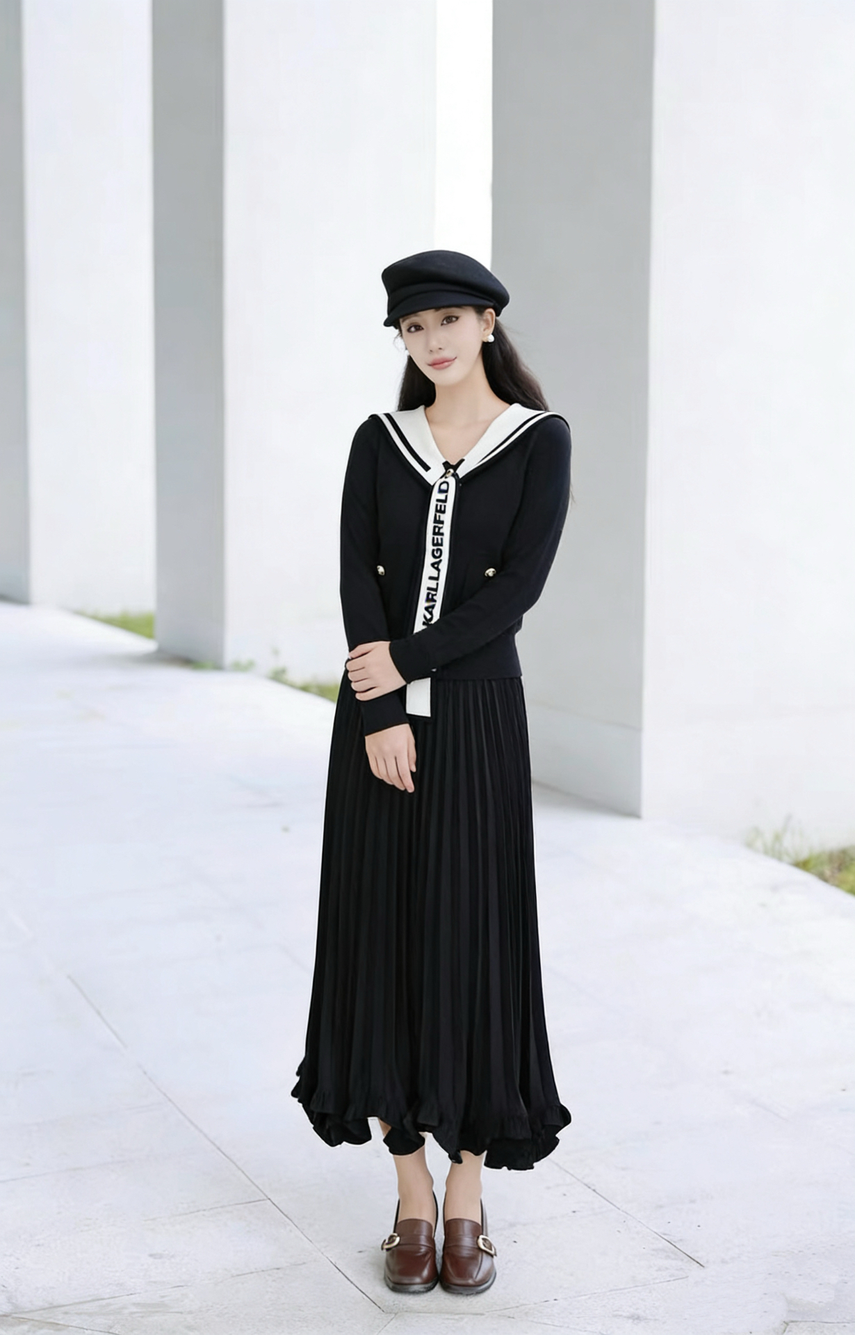✨ 老佛爷fw25海军领针织衫