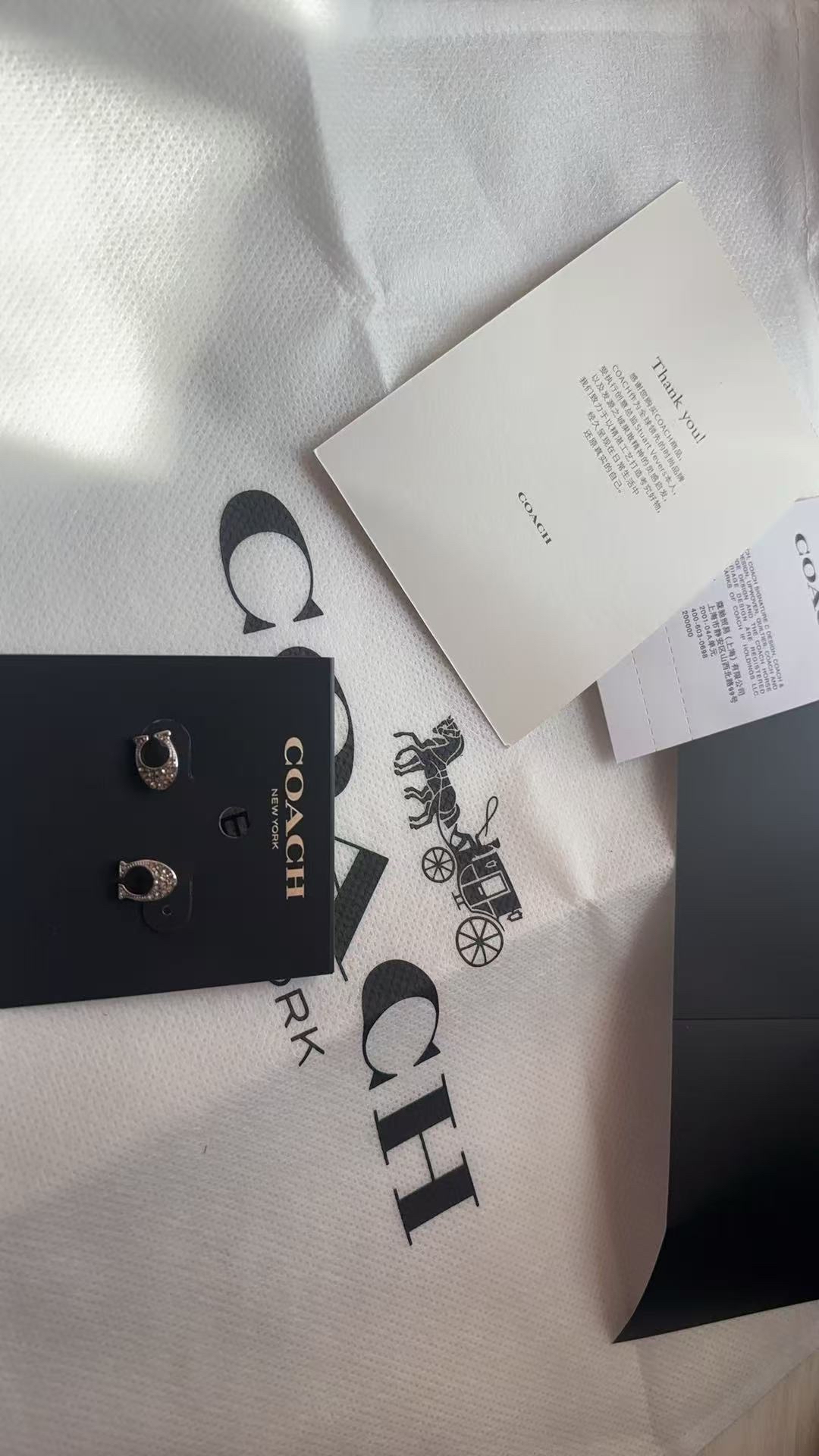 custom review-COACH Серьги-гвоздики из стерлингового серебра для женщин