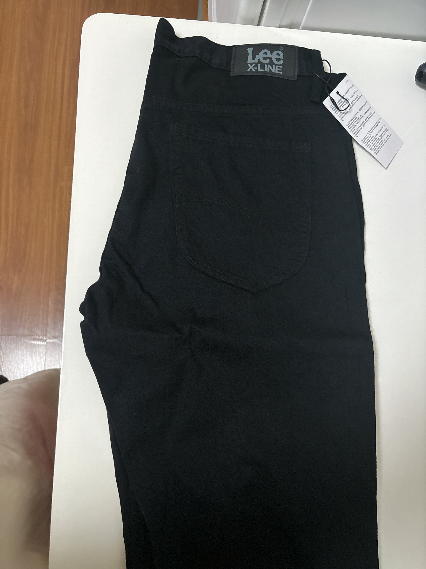 custom review-Lee совместный бренд модель Черные мужские джинсы