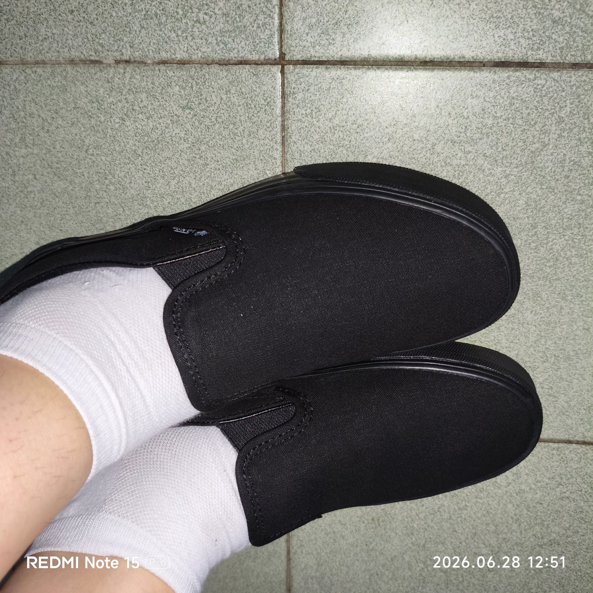 custom review-Vans Slip On Цвет холста Low Топ Скейтборд Обувь Унисекс Черный