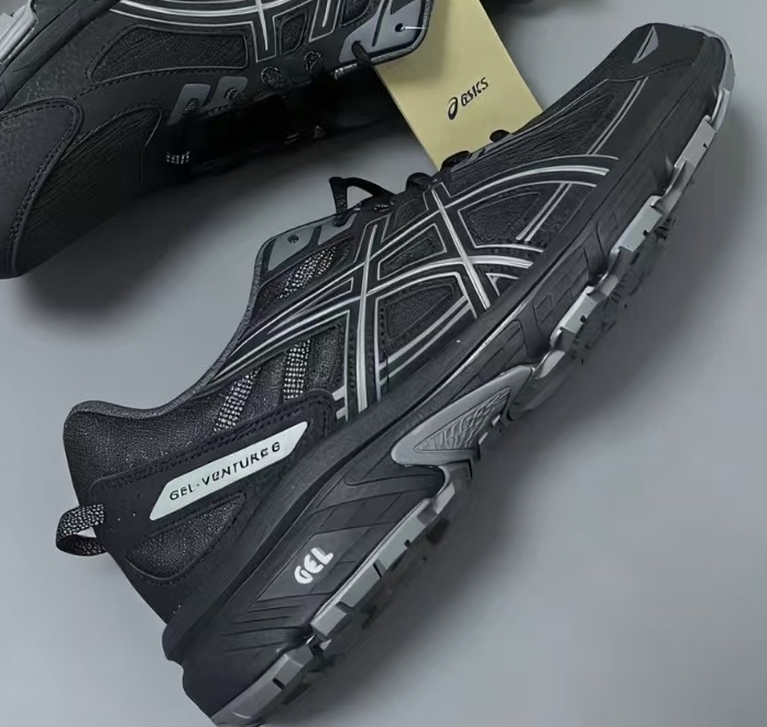 custom review-Asics Gel Venture 6 Износостойкий Дышащий Верх Беговые кроссовки Унисекс Черные