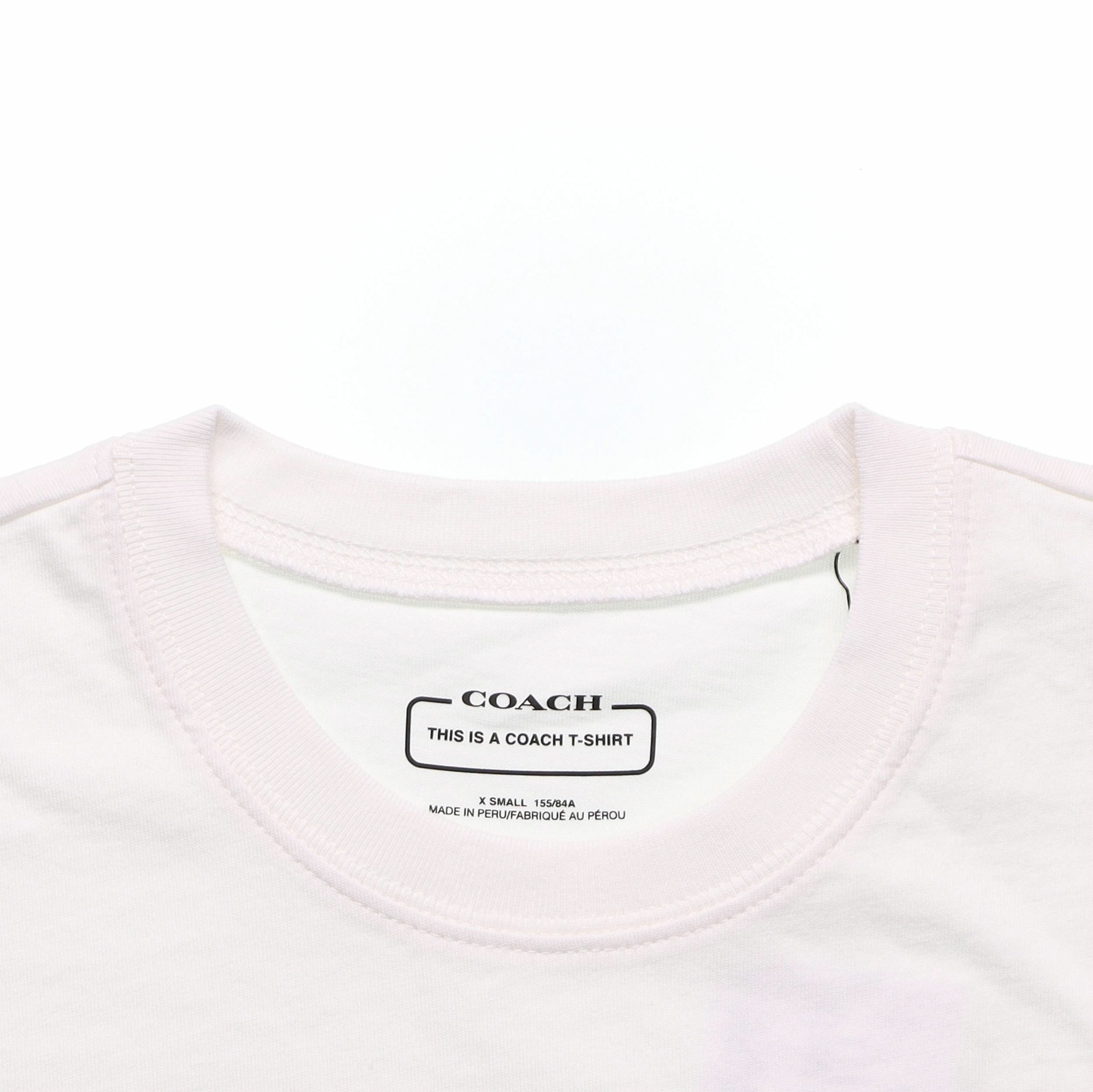 美品 COACH コーチ ホワイト オシャレ Tシャツ 男女兼用