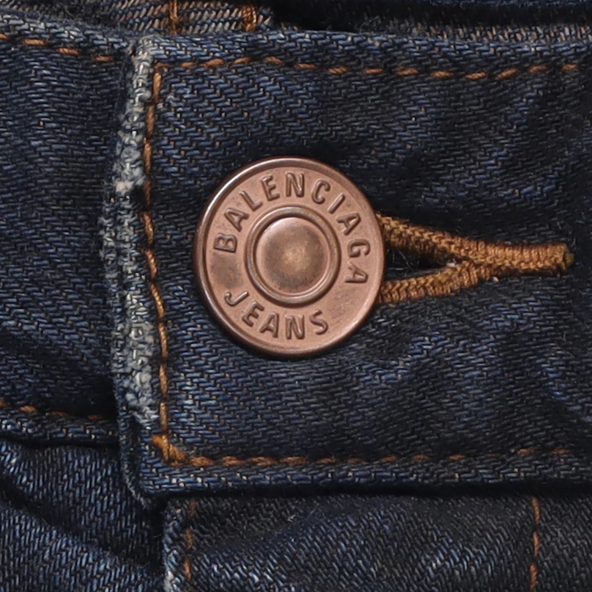VIP【関税送料無料】希少 BALENCIAGA DARK BLUE DENIM JEANS Balenciaga Jeans Men's Dark Blue - POIZON